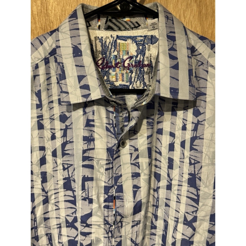 Robert Graham Men's Large Flip Cuff Button Down Psychedelic Flip Cuff